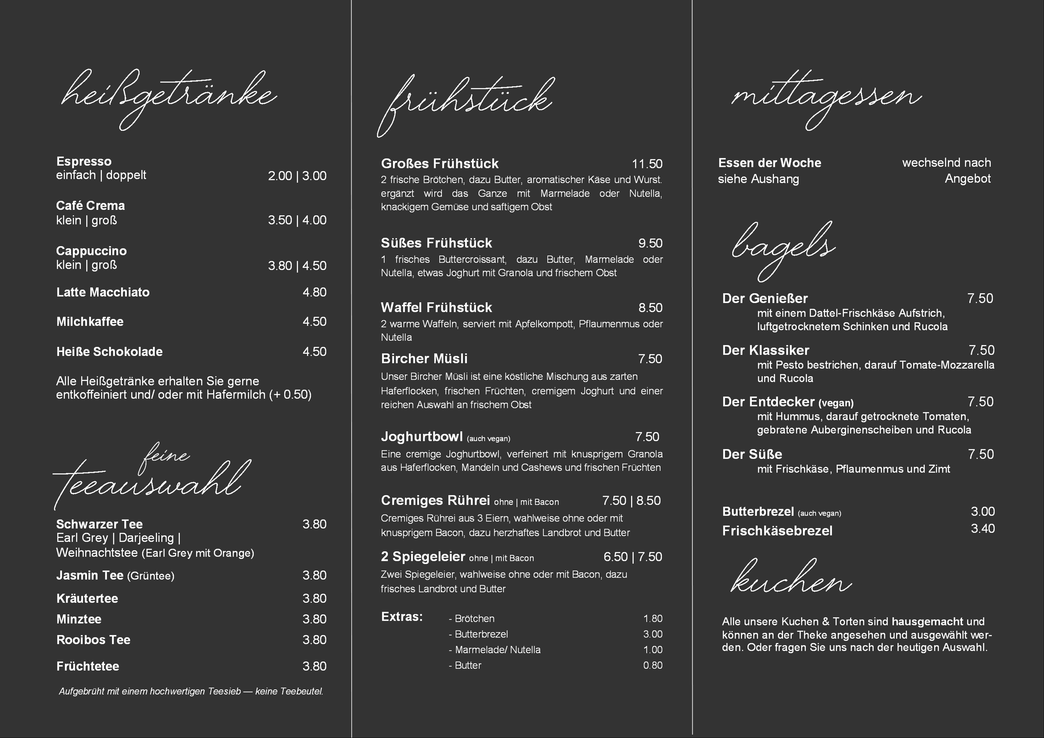 Menu von Cafe West in Schorndorf, page 1
